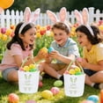 thumbnail image 4 of PEIBang Easter Bunny Basket,Rabbit Bucket Bag with Handles,Reusable Egg Hunting Treat Goody Tote Bags for Party Favor Supplies, 4 of 6