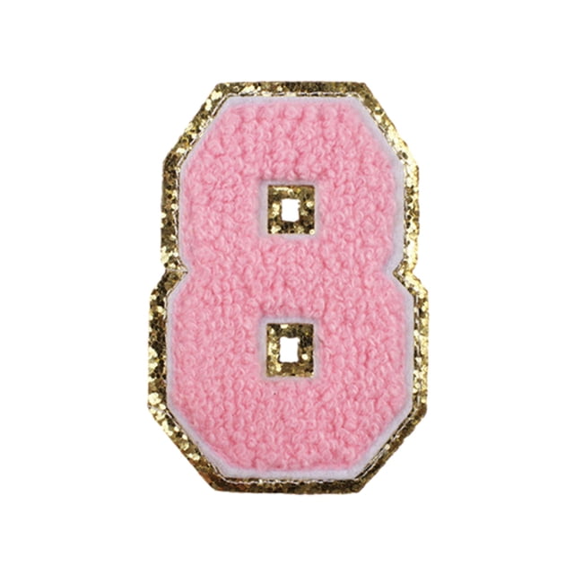 WHEANG Computer Embroidery Towel Embroidery Pink 0-9 Number Embroidery Stickers Clothing Accessories Clothing and Hat Accessories Patch Cloth Stickers One Size Multi-Color