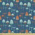 thumbnail image 2 of Ambesonne Mushroom Fabric by the Yard Upholstery, Forest Element on Blue, 10 Yards, Salmon Violet Blue, 2 of 5