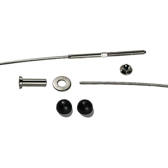 VistaView CableTec - Fast and Easy Stainless Steel Cable Railing Installation Kit for Residential Metal Posts - 1/8 Inch Cable, 5 Feet With Black End Caps