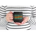 thumbnail image 2 of Hawaii, US State Themed, Groovy Retro Wavy Text Merch Gift, Black 11oz Ceramic Mug, 2 of 5