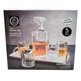 thumbnail image 4 of Juego de Decantador Licorera Tapa Hermética con 4 Vasos de Vidrio Grueso con Diseño de Relieve Líneas, Modelo Birmingham, Ideal para Vino o Whisky con Caja de Regalo, 4 of 5