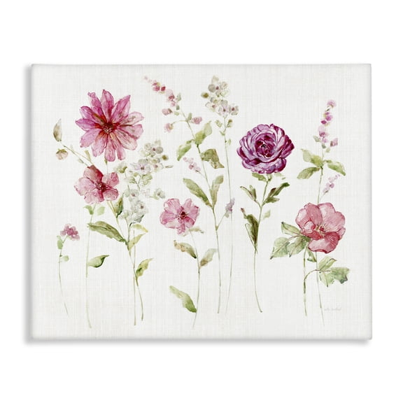 Stupell Industries Blooming Rose Sprigs Plants & Flowers Painting Wrapped Canvas Art Print Wall Art, 20 x 16