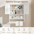 thumbnail image 4 of REKHH Bathroom Wall Cabinet with Towel Rack and Open Shelf, Medicine Cabinet with Double Doors, Hanging Kitchen Cupboard with Adjustable Shelf for Living Room, Laundry Room, Mudroom White, 4 of 7
