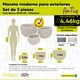 thumbnail image 3 of Macetas Modernas Set De 3 Piezas 57-45-33cm Para Exteriores Antiq blanco White off De Polietileno Ultra Ligera Artego Japi Hecha en Brasil, 3 of 9