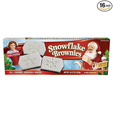 Little Debbie Snowflake Brownies, 5 Individually Wrapped Brownies, 10.17 OZ Box