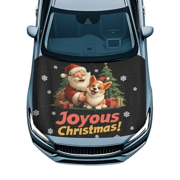 Uorisanigo Joyous Christmas Car Hood Cover Universal Car Hood Cover Protector Fit for Most Cars All Season Protection Covers Vehicles Decorate Accessories