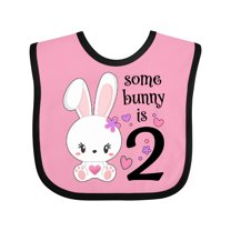 Inktastic Somebunny is Two-second Birthday Bunny Boys or Girls Baby Bib