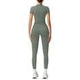 thumbnail image 6 of Two Piece Outfits for Women Fitted Crew Neck T-shirt High Waist Leggings Biker Shorts Matching Sets Streetwear, 6 of 7