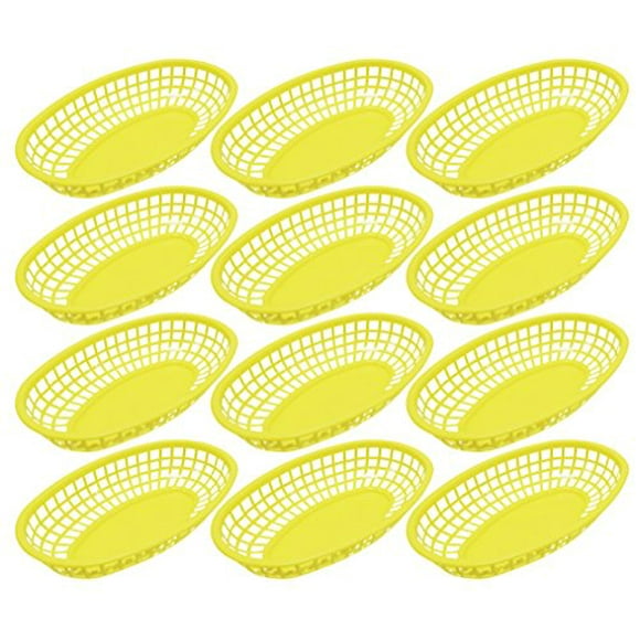 Ensemble de 12 Paniers Ovales Jaunes pour Restauration Rapide/délicatesse, 9,25 par 6 Pouces, Black Duck Brand Jaune (12)
