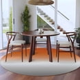 thumbnail image 4 of Burnt Orange Gray Ombre Large Area Rugs for Bedroom Living Room, Soft Non Slip Carpet Bedside Rug, Modern Gradient Abstract Art Round Floor Cover Kitchen Accent Rug 5' for Dining Room/Office, 4 of 9