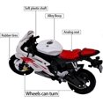 thumbnail image 4 of Modelo de motocicleta de fundición a presión, modelo de motocicleta realista con base, juguete o colección de bicicleta para niños a escala 1:18, adorno decorativo para escritorio de oficina., 4 of 5