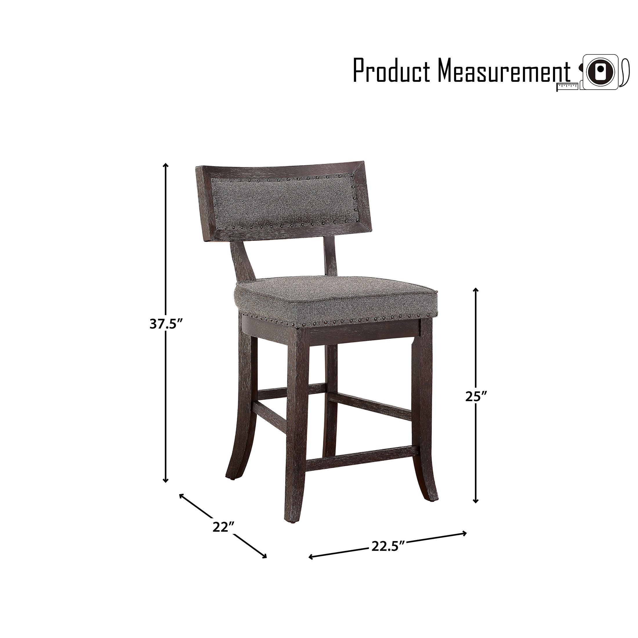 OakvillePark Tryon Counter Height Barstool (Set of 2), Baltimore Espresso