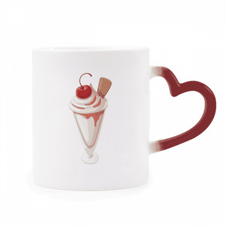 

Cherry Conical Cup Sweet Ice Heat Sensitive Mug Red Color Changing Stoneware Cup
