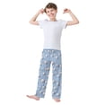 thumbnail image 3 of Wobogo Baseball Blue Stripes Long Pajama Pants Bottoms Soft Sleepwear with Pockets, 3 of 9