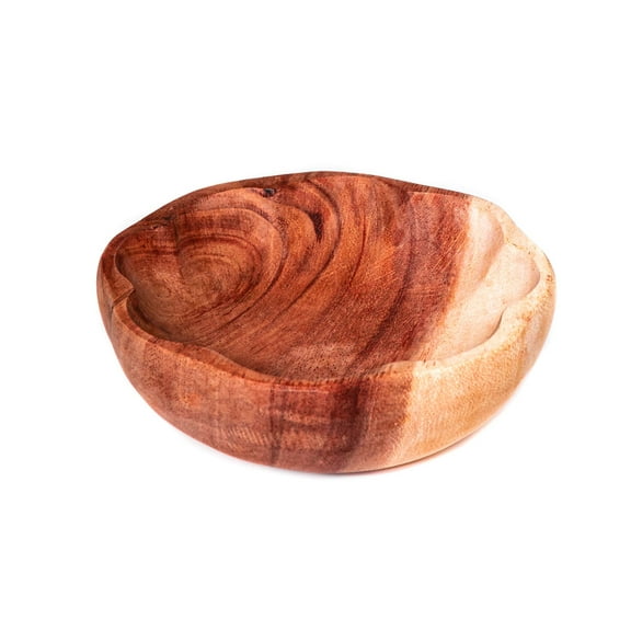 Round Scallop Acacia Wood Bowl