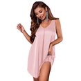 thumbnail image 3 of Ekouaer Women's Sleeveless V Neck Satin Nightgown, 3 of 6