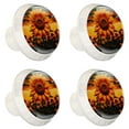 thumbnail image 2 of 4 Pcs Round White Knobs for Kitchen Cabinet Cupboard Dresser Bookcase Sunflower Drawer Pulls Handles Home Decor, 2 of 8
