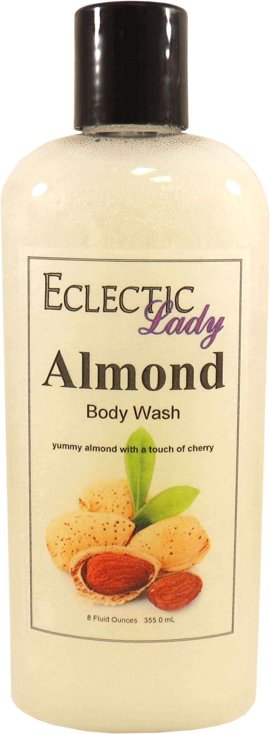 Almond Body Wash by Eclectic Lady, Liquid Shower Gel for Women and Men