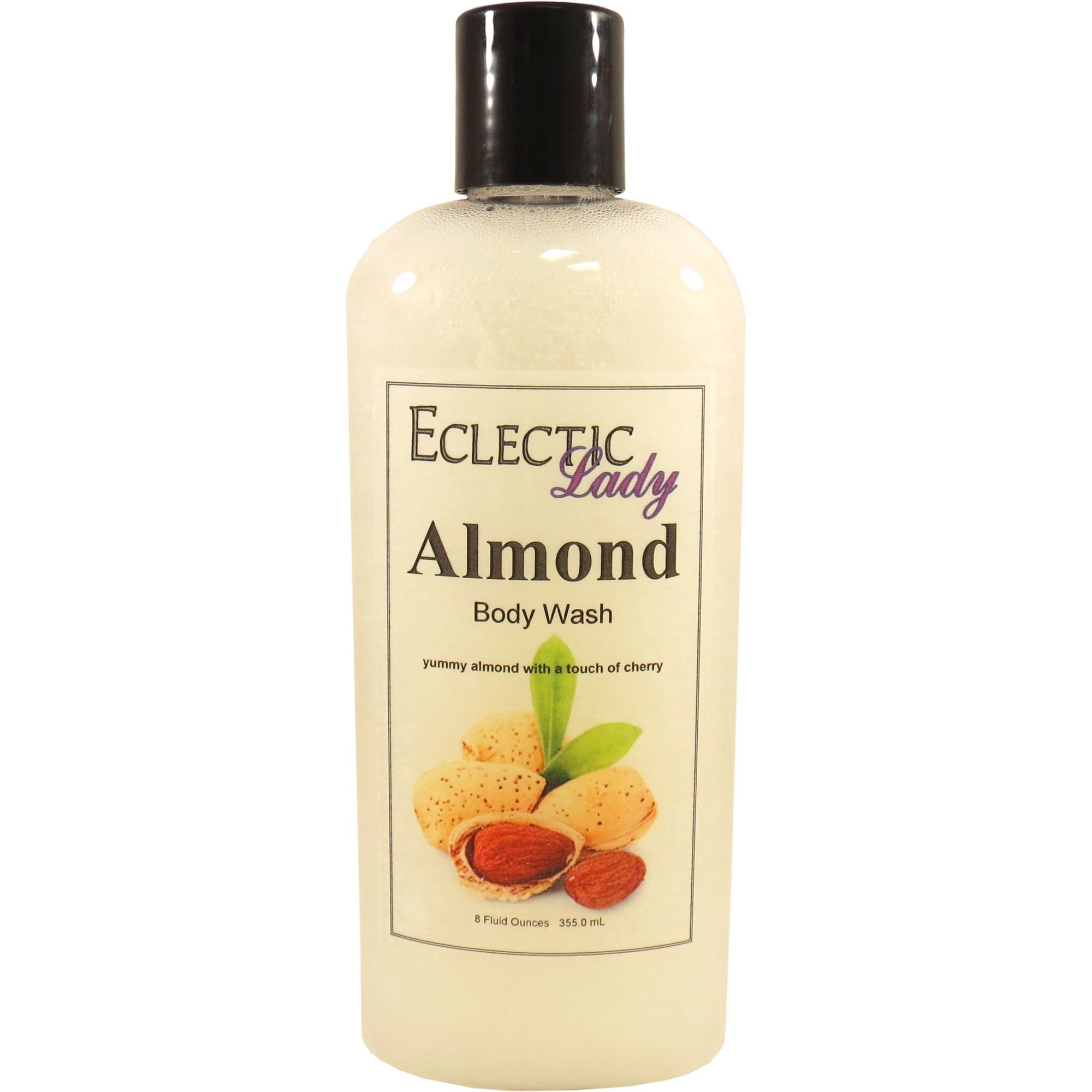Almond Body Wash by Eclectic Lady, Liquid Shower Gel for Women and Men, 8 Ounces