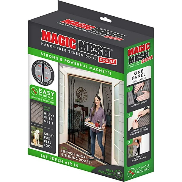 Magic Mesh Double Door Hands Free Screen Door, Fits French