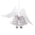 thumbnail image 2 of White Christmas Bells Ornaments with Semi-Transparent Acrylic and Ribbon Bow, for Christmas Tree Decor, 2 Pcs, 2 of 4