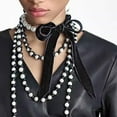 thumbnail image 4 of AOOOWER Classy Velvets and Faux Pearls Necklace for Versatile Styling Clavicle Chain, 4 of 13