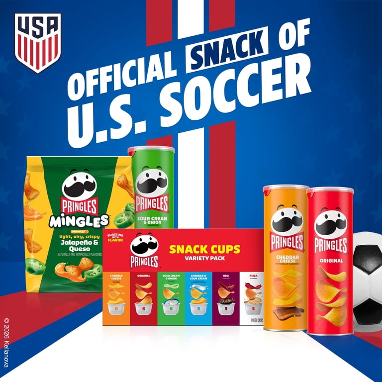 Pringles Original Potato Crisps, Salty Flavor, 12 Individual Snack