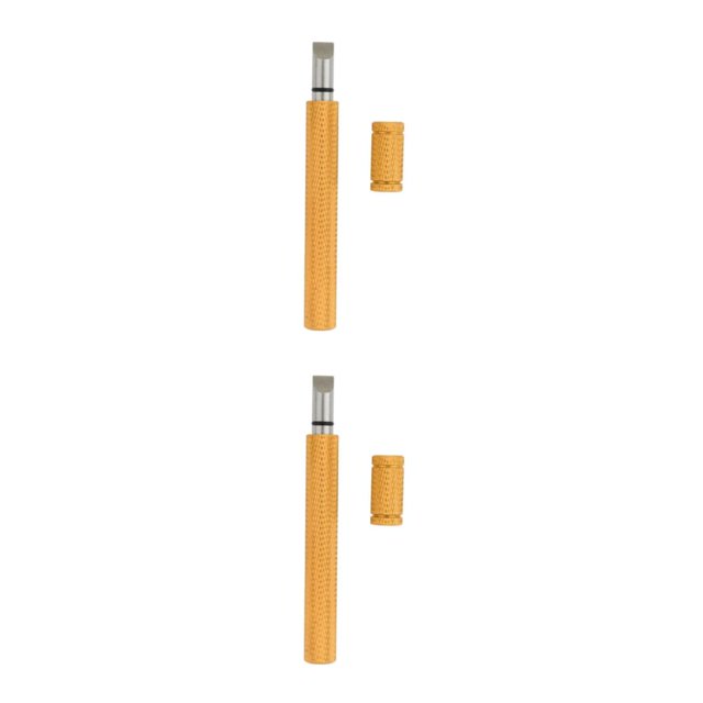Ruiboury Premium Golf Club Iron Groove Sharpener Effective Cleaning Tool Gold 11x1.2cm 2Set