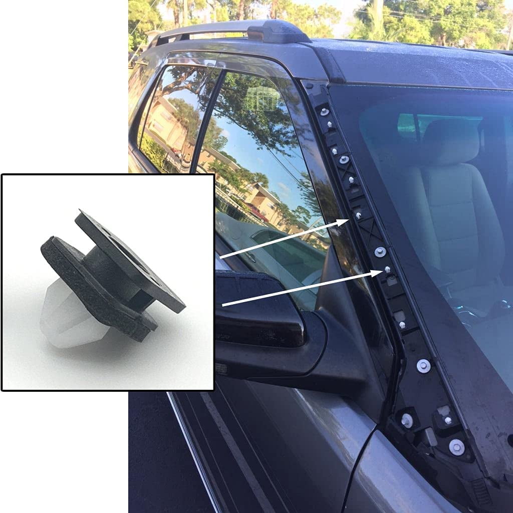 Rexka 10pcs A Pillar Trim Hardware Windshield Moulding Retaining Clips Compatible with Ford Explorer 2011-2018 