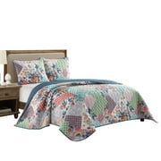 Nanshing Brenda 3 Piece Patchwork Multicolor Quilt Set King