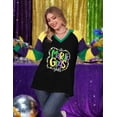 thumbnail image 6 of DEXIO Mardi Gras Shirts for Women,Fat Tuesday Carnival New Orleans Party Long Sleeve Plus Size Pullover Top,2X, 6 of 7