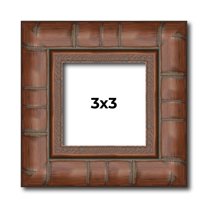 3x3 In Dark Brown Bamboo Real Wood Picture Frame Width 1.5 inches | Interior Frame Depth 0.5 inches