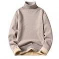 thumbnail image 1 of Pull Col Roulé pour Hommes Doublé en Polaire Pull Col Roulé Confortable Élégant Pull Col Roulé pour Hommes Doublure en Polaire Chaude Ajustée pour l'Automne, 1 of 5