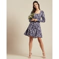 thumbnail image 3 of Moomaya Womens Long Sleeves Dress, Square Neck Short Length Casual Mini Dress, 3 of 8