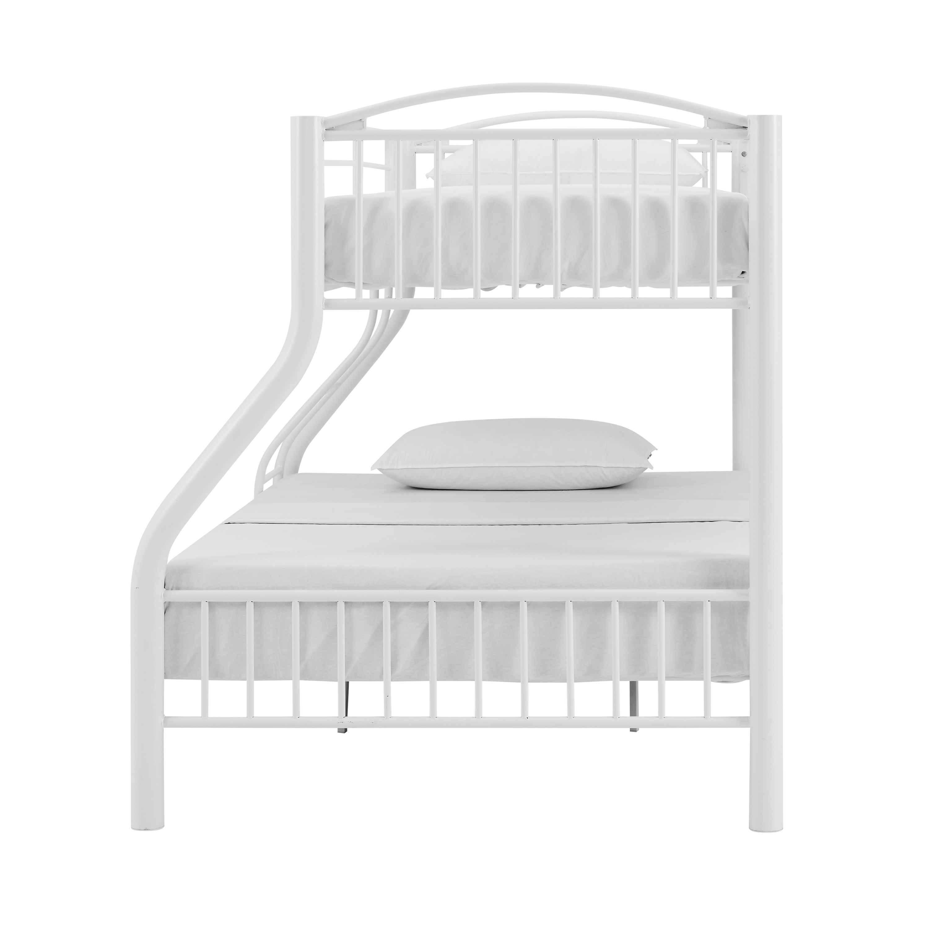 Powell Kalmia Heavy Metal Kid's Twin over Full Convertible Bunk Bed with Built-In Ladder, White