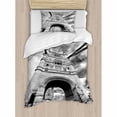 thumbnail image 3 of Modern Duvet Cover Set Queen Size, Tower Bridge London England Urban Street Traffic European Historical Picture, Decorative 3 Piece Bedding Set with 2 Pillow Shams, Black and White, by Ambesonne, 3 of 3