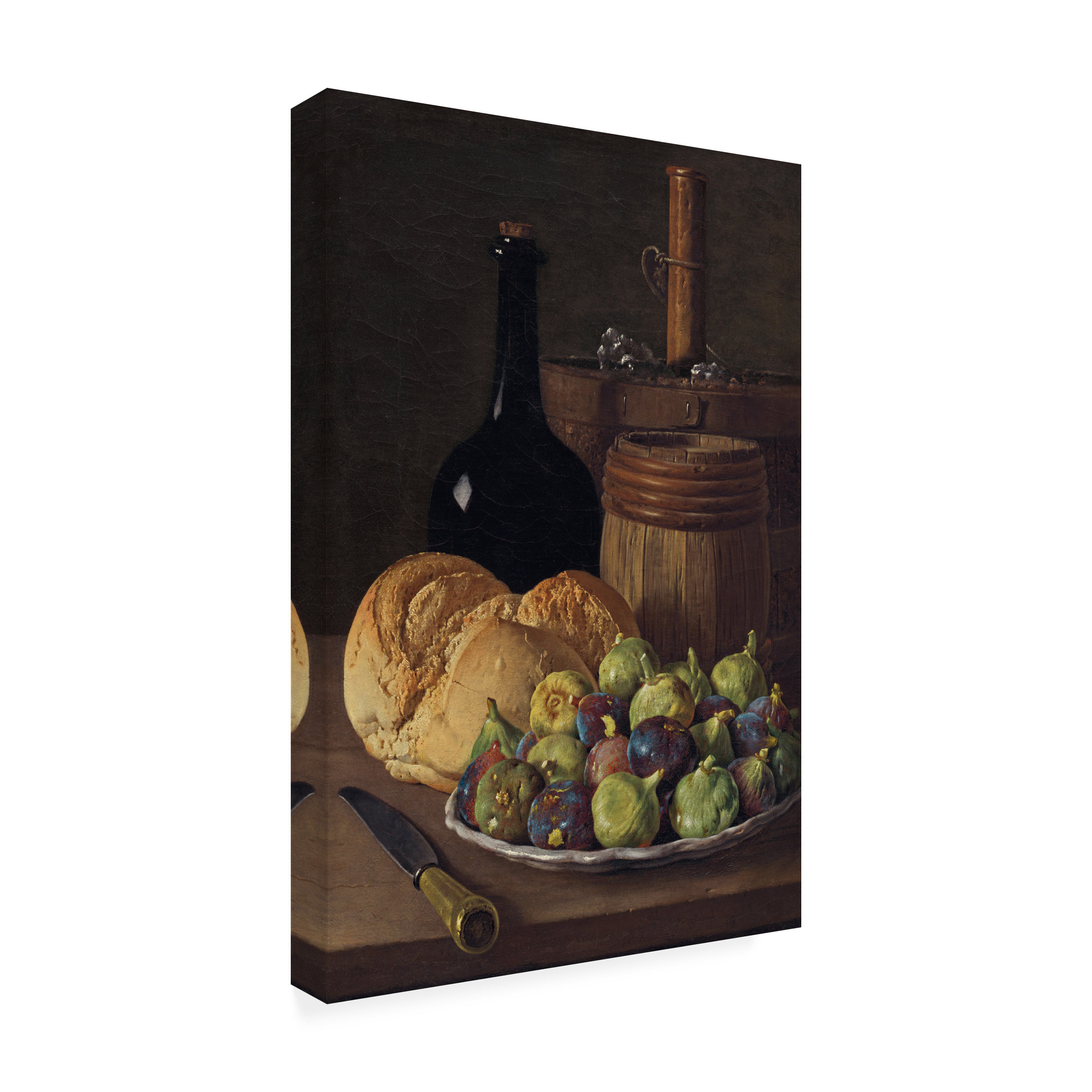 Melendez 'Still Life with Figs and Bread' Canvas Art