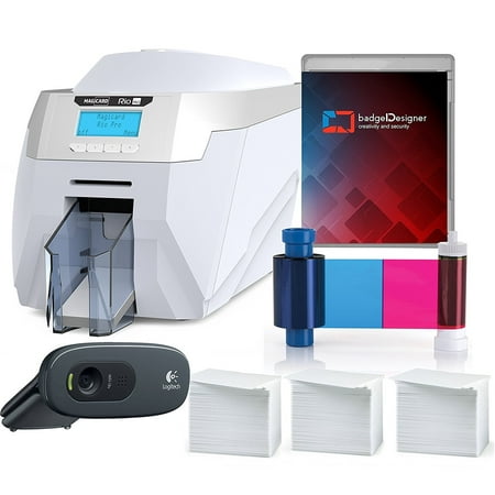 Magicard Rio Pro Single Sided ID Card Printer & Supplies Package with badgeDesigner ID
