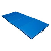 Soozier 8' x 4' x 2" PU Leather Gymnastics Tumbling / Martial Arts Folding Mat, Blue