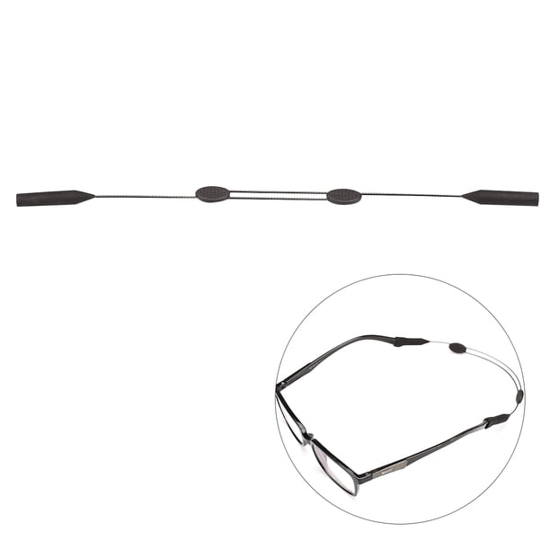 Cuerda de silicona de ajuste Universal, gafas de seguridad ajustables, gafas de sol, correa para gafas, cadena de cordón para deportes al aire libre (negro)