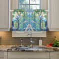 thumbnail image 2 of Yayeee Kitchen Curtains Tier Pair Light Filtering 27"x36" Rod Pocket Short Cafe Window Panel, Beige Tree, 2 of 7