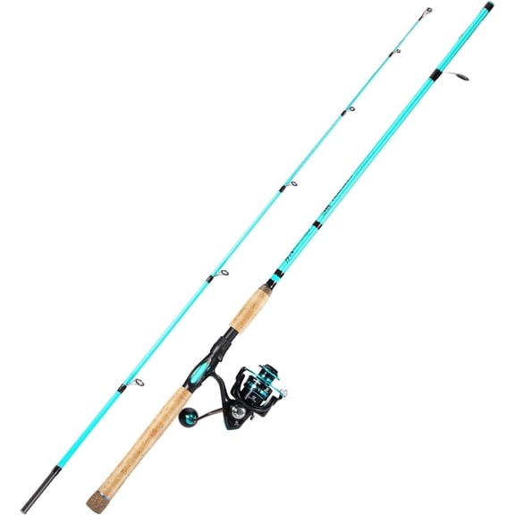 7’ Fishing Rod and Reel Spinning Combo, 2 Piece Fishing Rod, Size 4000 Reel, Right/Left Handle Position, Suitable for Inshore Fishing