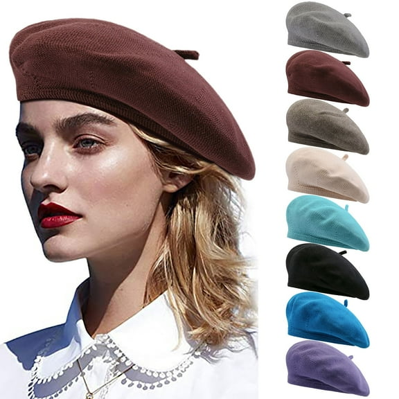 Women's Solid Color Beret, Lightweight Breathable Fashion Beret Hat for Autumn Winter, Casual Outfits, Outdoor Activities, Beach, Travel and Daily Wear-Beige