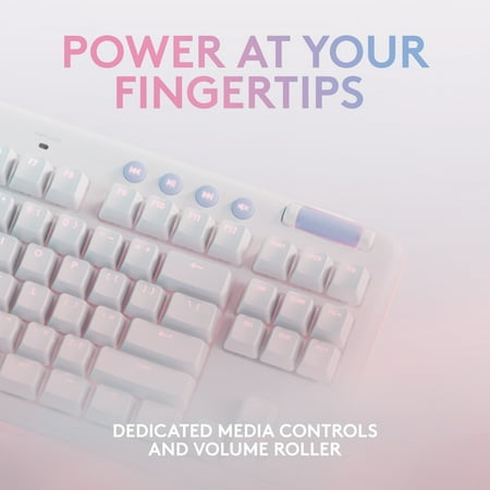 Logitech - G715 Aurora Collection TKL Wireless Mechanical Linear Switch Gaming Keyboard for PC/Mac with Palm Rest Included - White Mist