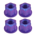 thumbnail image 1 of Unique Bargains Tuerca de Eje de Rueda de Motocicleta M10*1.5 Tornillo de Tuerca Azul Púrpura Mate Aleación de Titanio GR5 para Coches/Motocicletas/Bicicletas 4 Pcs, 1 of 5