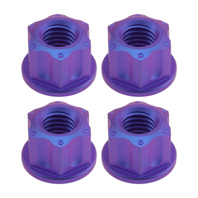 Unique Bargains Tuerca de Eje de Rueda de Motocicleta M10*1.5 Tornillo de Tuerca Azul Púrpura Mate Aleación de Titanio GR5 para Coches/Motocicletas/Bicicletas 4 Pcs