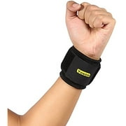 Yosoo Athletic Wrist Support Gym Breathable Neoprene Elastic Wrist Brace Strap Compression Pad , Black