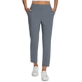 thumbnail image 1 of Pantalones BALEAF para mujer, elástico, de trabajo, con bolsillos, gris oscuro, talla M, 1 of 7