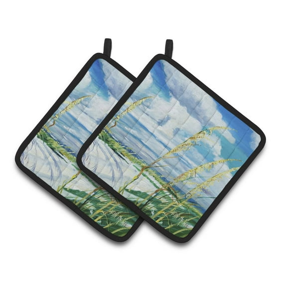 Carolines Treasures JMK1271PTHD Sea Oats Pair of Pot Holders , 7.5HX7.5W, multicolor